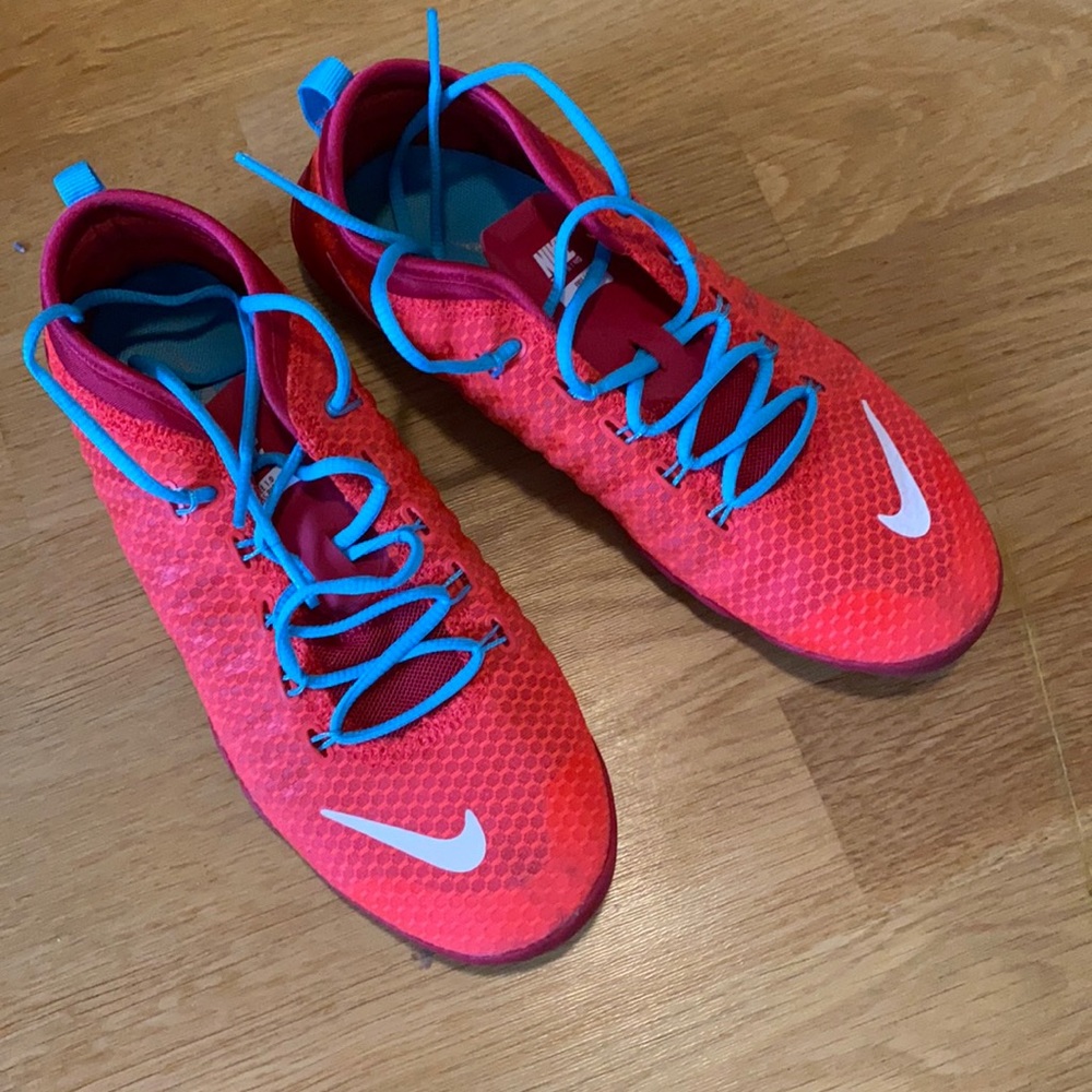 Nike foldable bright orange and blue trainer sneakers shoes yoga